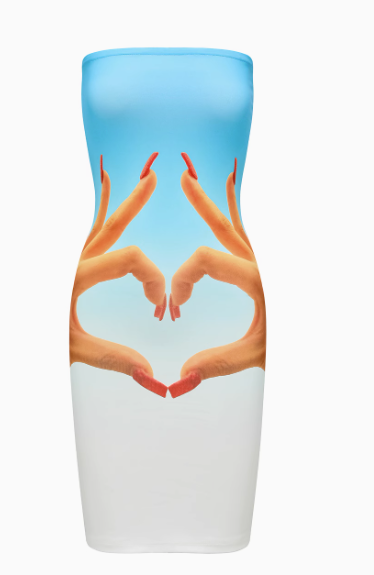HUDIEGONGZHU Heart Hands Dress