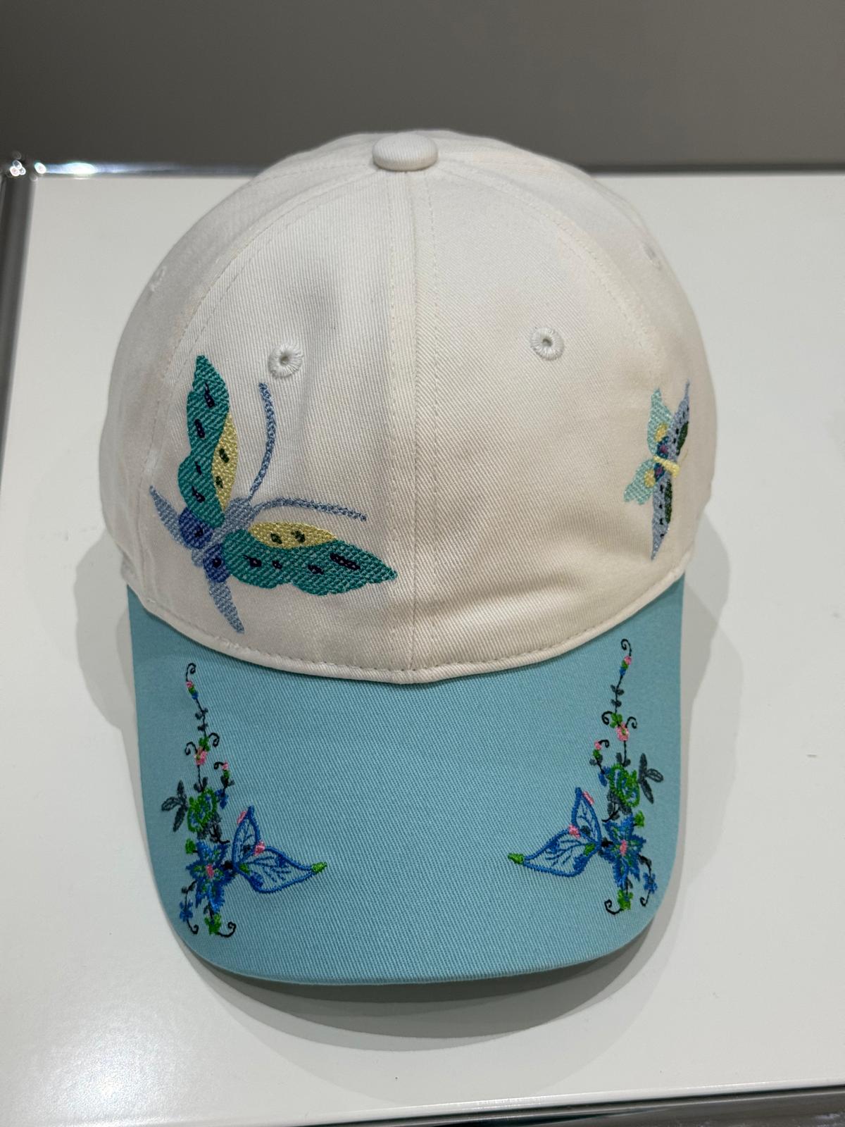 fabric qorn Floral Embroidered baseball cap-thumbmail-2