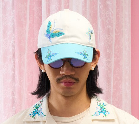 fabric qorn Floral Embroidered baseball cap
