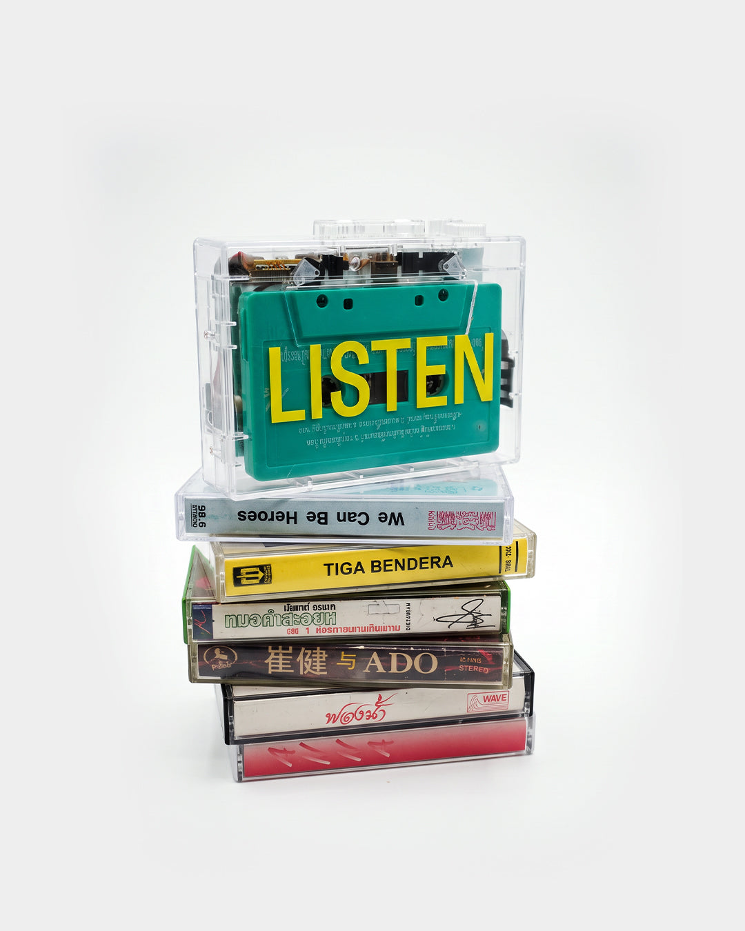 records: LISTEN cassette player